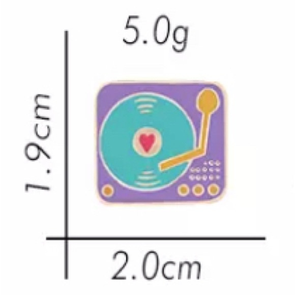 3/$15 💜 “Record Player” Enamel Pin/Brooch for Clothes & Accessories (mix/match) - Picture 2 of 2